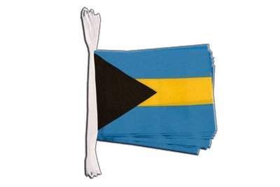 Guirlande drapeau Bahamas avec grands fanions Digni sur ruban résistant de 5,9m