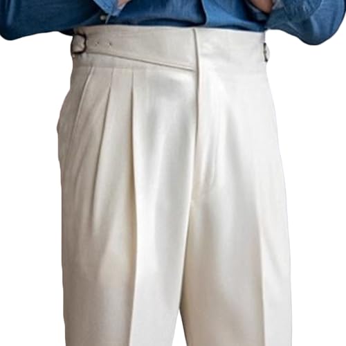 Men's High-Waisted Straight-Leg Dress Pants Retro Casual Versatile Suit Pants Comfortable Classic Work Pants​2
