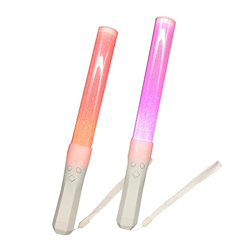 Gogogmee 2pcs Led Glow Sticks Light up Wand with 15 Color Zones Remote Control, Party Cheering Glow Sticks for Concerts and Festivals, Music Fans Supplies