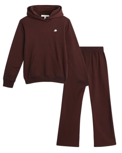 AEROPOSTALE Girls Sweatsuit Set - 2 Piece Fleece Hoodie Sweatshirt, Flare Jogger Sweatpants - Track Suit Set for Girls, 7-16
