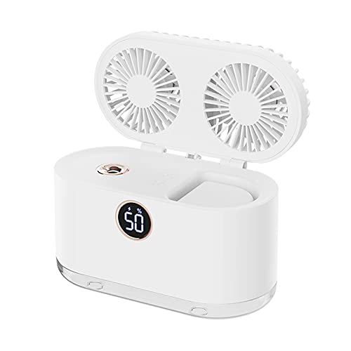 Double-Head Air Fan | Mini Air Conditioner with Night Light, Humidifier & Digital Display | Portable Smart Air Cooler-image-7
