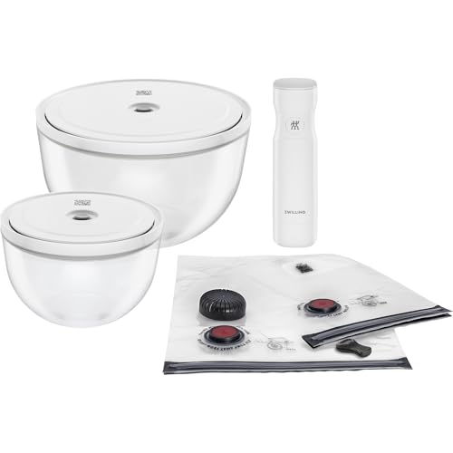 Image of ZWILLING Fresh & Save BOWLS 9-pc Vacuum Glass Bowl Starter Set, Airtight Food Storage and Meal Prep Containers, BPA-Free, Stackable, Reusable