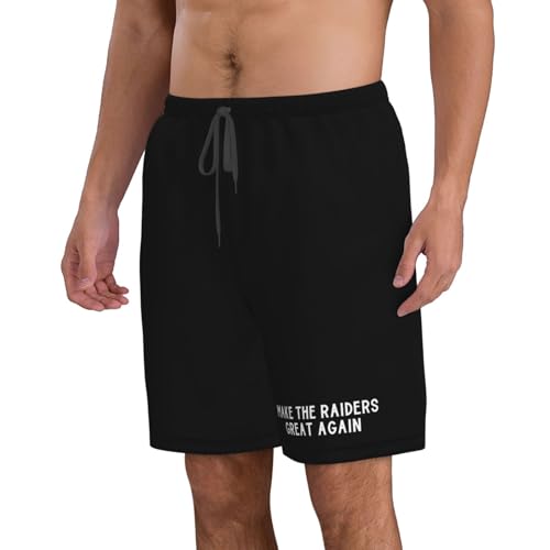 Make The Raiders Great Again Men's Swim Trunks Quick Dry Beach Board Shorts Swimwear Bathing Suits for Holiday Party,2