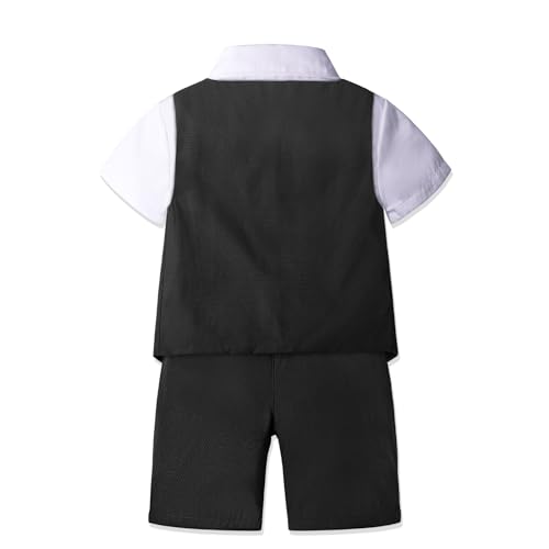 Image of Nwada Boys Suit Toddler Dress Clothes Shirt with Bow Tie, Dress Pants Sets Kids Gentleman Outfit suits