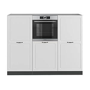 Vicco Küchenzeile Einbauküche Küchenschränke R-Line Landhaus Küchenmöbel (Anthrazit-Weiß, Block 180 cm)