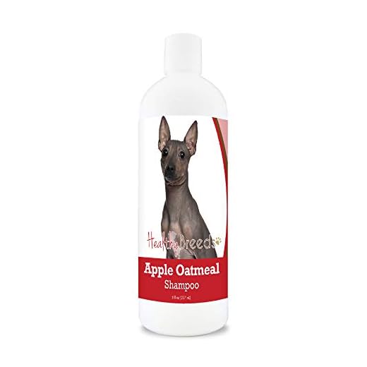 Healthy Breeds American Hairless Terrier Apple Oatmeal Dog Shampoo - All Natural, Tearless & Hypoallergenic Cleanser & Conditioner - Best for Dry, Itchy or Irritated Skin - 8 oz