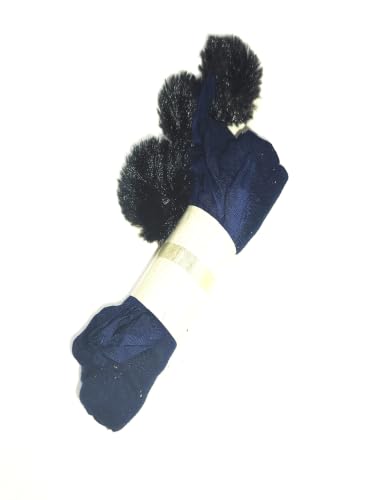 Image of Women Dupatta Navy Blue with Pom Pom