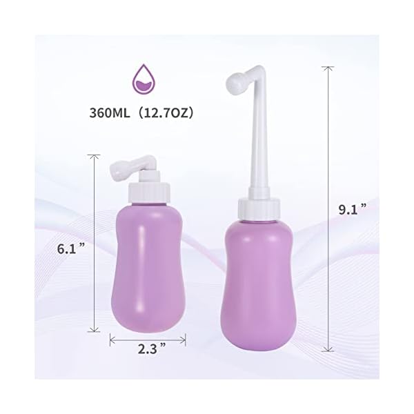 Peri Flasche zur Pflege nach der Geburt, zur Dauererholung und Reinigung nach der Geburt, 360 ml, Violett – Bild 3
