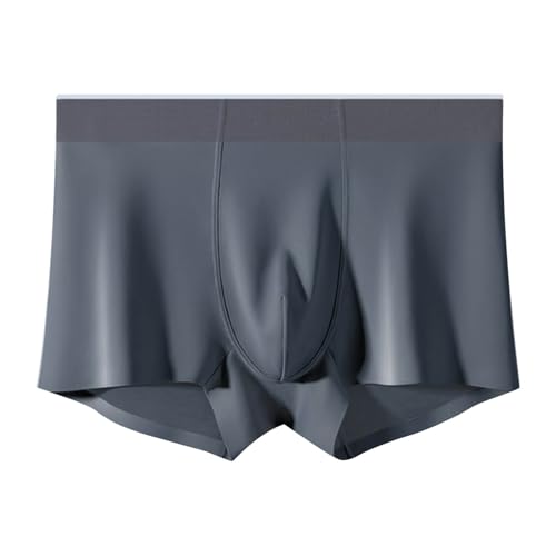 Cambkatl Men's Seamless Ice Silk Underwear Ultra-thin Summer Boxer Briefs Breathable Stretch Trunks Boxers