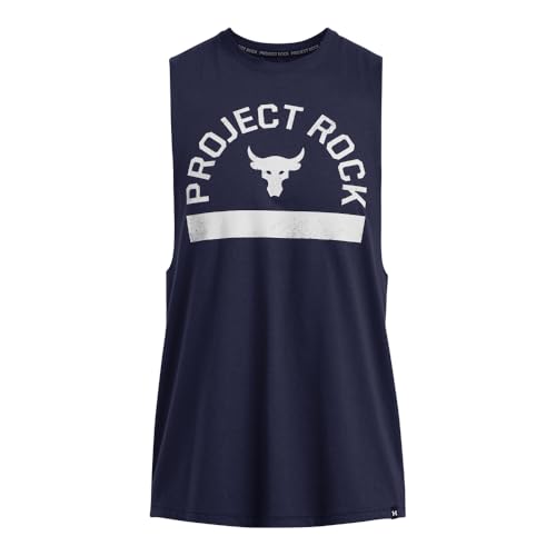 Under Armour Men's Project Rock Payoff Graphic Sleeveless T Shirt, (410) Midnight Navy / / Mod Gray, X-Large - Image 3