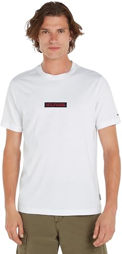 Tommy Hilfiger Herren T-Shirt Kurzarm Rundhalsausschnitt, Weiß (White), XXL – Ansicht 1