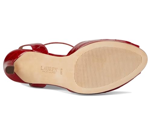 LAUREN Ralph Lauren Women's Kyla Crocodile-Embossed Leather Sandal3