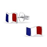 beschauzeichen silber frankreich Motiv: Frankreich Flagge Laimons Damen-Ohrstecker Damen-Schmuck Flagge Frankreich Sterling Silber 925