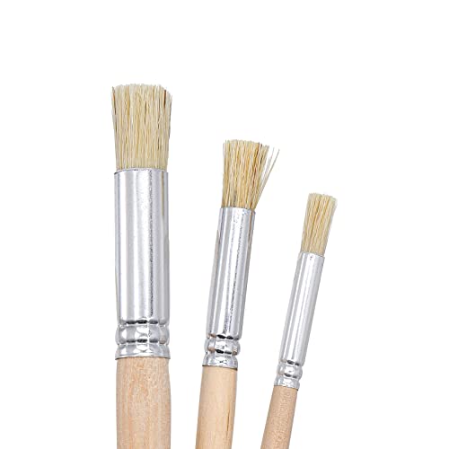 Soujoy 30 Pieces Wooden Stencil Brushes, Natural Bristle Brushes, Wooden Handle Painting Brushes For For Wood Wall Model House Painting, Diy And Acrylic Oil Watercolor Painting #TOP2