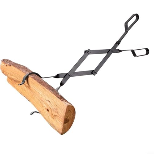 Fire Place Log Tongs for Indoor Fire/Fire Pits-Accessories/Tongs for Outdoor Stove/Long Logs Tweezers, 26 Inch Scissor Design
