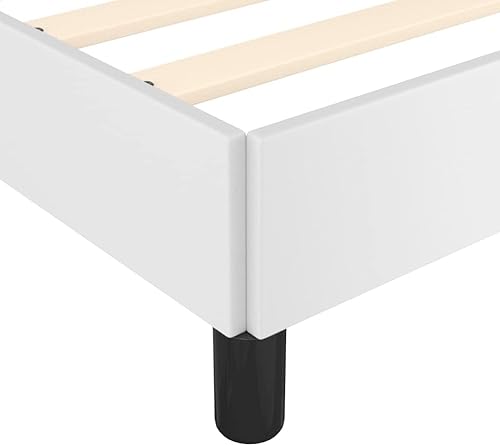 Miniatura 8 de loibinfen Marco de cama con cabecero blanco de 39.4 x 79.9 pulgadas, tamaño individual XL de piel sintética (colchón no incluido), peso 41.23 libras