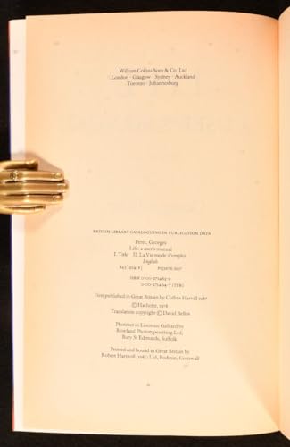 Life: a Users Manual: Fictions 0002714647 Book Cover