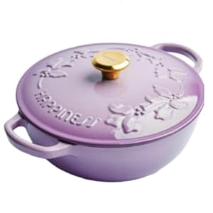 Enameled Cast Iron Dutch Oven with Lid – Non Stick Dutch Oven Pot – Sturdy Ovenproof Stockpot Cookware – Enamelled Cooking Pot – Oversized Handles，3 Quart (Purple)