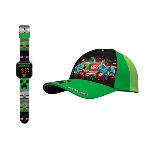Minecraft Gorro y Reloj para Niños, Diseño Gorra de Beisbol de Ve...