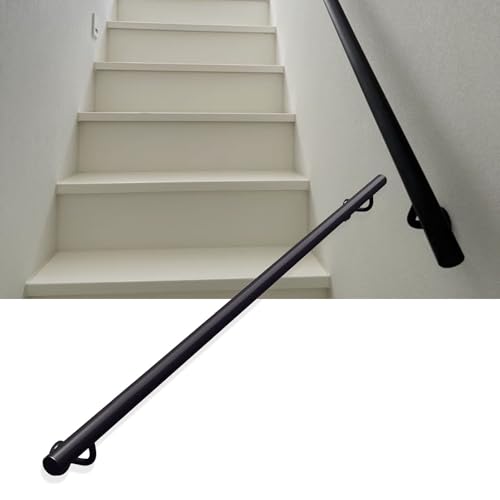 Rampe d'escalier en fer forgé robuste pour escaliers extérieurs