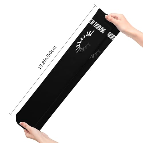 Socks,Funny Sayings I'm Thinking Chess Pieces Chess Socks for Women Mens Running Socks Soft Warm Long Socks Compression Socks Hiking Socks 20in Black3