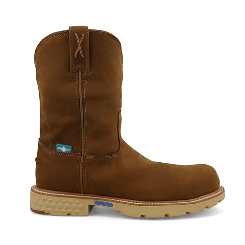 Twisted X Men's 10" Work Boot, Round Toe Nano Toe with CellStretch4
