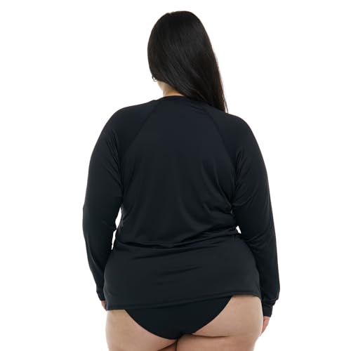 Body Glove Women's Sleek Plus Long Sleeve Rashguard with UPF 50, Available in Sizes 1x,2X,3X4