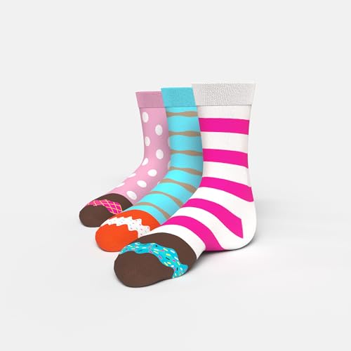 1SOCK2SOCK Women's Donut Crew Cotton Fun Socks, Cute Multipack Gift Box for Women2