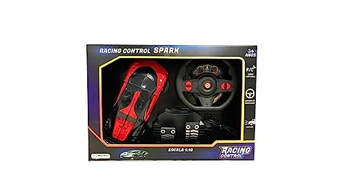 Carrinho com Pedal e Volante Racing Control Raptor Vermelho e Preto Multikids – BR1338