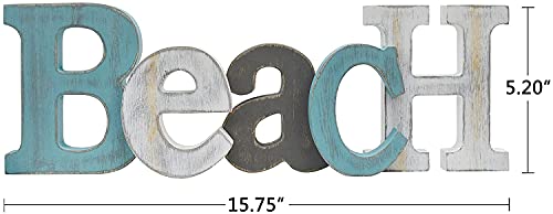 Rustic Wooden Beach Sign Wall Decor, Decorative Wood Block Letters Cutout Farmhouse Home Decor, Multicolor Love Wall Signs Kitchen Mantel Tabletop Decor - Image 6