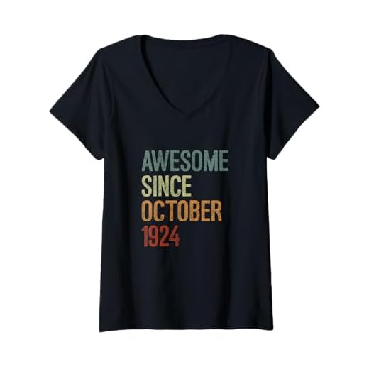 Impresionante desde octubre de 1924, regalo de cumpleaños divertido retro Camiseta Cuello V