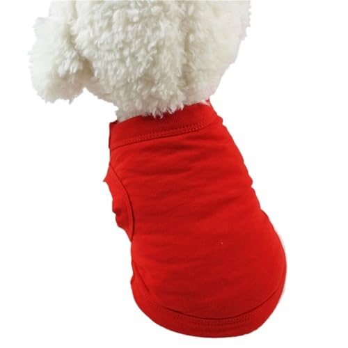 ペットシャツ 2枚セット ソフト 薄手 ベスト 猫用 ボトムシャツ 小型犬 中型犬 大型犬用(Red,S)