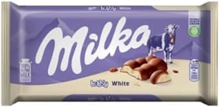 شوكولاتة فقاعات باللبن والشوكولاتة البيضاء مستوردة من ألمانيا 100 جم من ميلكا