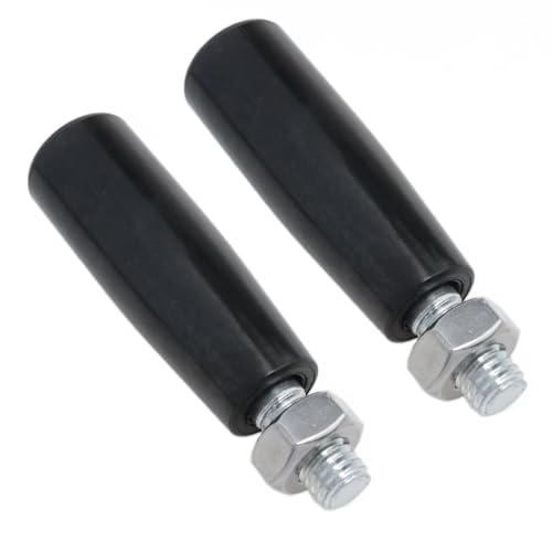 Image of yukata 2 Pack M10 Revolving Crank Handles for Boat Winch and Trailer Jack | 63 mm Bakelite Grip; Free-Spinning Rotation; Metal Threaded Shaft; 2 Nuts Included; for Handwheels and Machinery