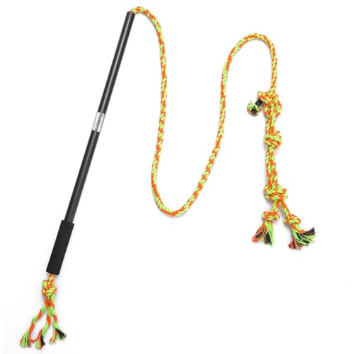 FXGJDeng Brinquedo interativo de mastro de paquera para cães perseguição e cabo de guerra, varinha p