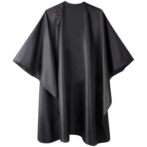 Capa de barbero negra de poliéster ligera miniatura 1