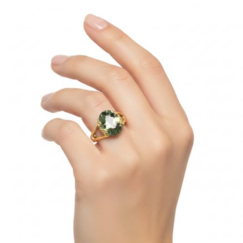Image of 55Carat Choose Your Color Genuine Stone Ring 18K Gold Plated Oval Handmade Jewellery for Gift Sizes 4-13
