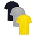 Nautica Boys' Short Sleeve Solid Crew Neck T-Shirt Multipack, Soft, Comfortable, Relaxed Fit, Lemon/Grey/Sport Navy, 14-16