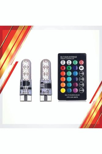 Kumandalı RGB T10 Park Ledi Far Ledi Renkli Park Ampulü