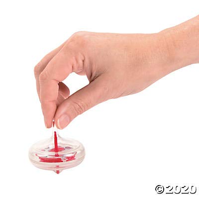 Fun Express Valentine Spin Tops (Set of 12) Valentine's Day Toys and Party Favors