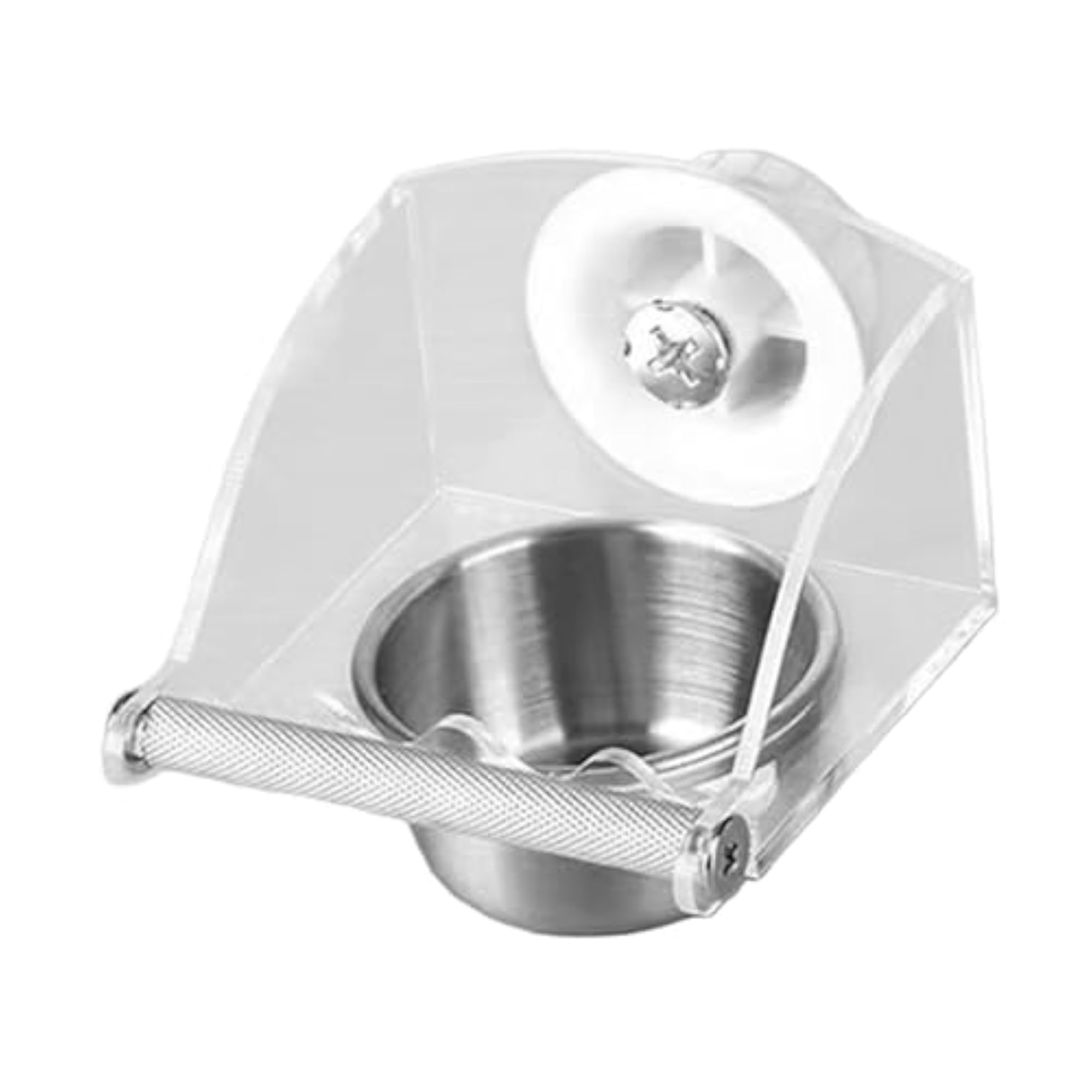Bird Feeder for Cage, Clear Stainless Steel Bowl