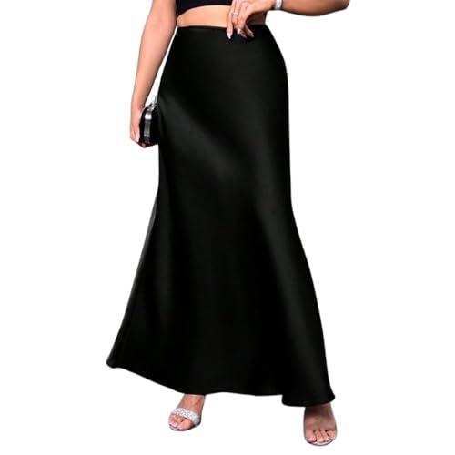 Spevert Womens Satin Maxi Skirt Hight Waist Silk Fishtail Wrap Skirt Spring Summer Casual Long Skirts