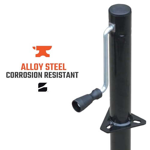 Image of Bastion Distribution Side-Wind Trailer Jack | 5000lb Capacity A-Frame | 14 4 /5 inch Travel | Powder Coated | BJ-5000SW-1