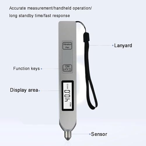 Probador de Vibraciones Analizador Digital de Mano con Pantalla LCD Retroiluminada, Rango de Medición 0,1-199,9 m/s² para Detección de Fallas Mecánicas
