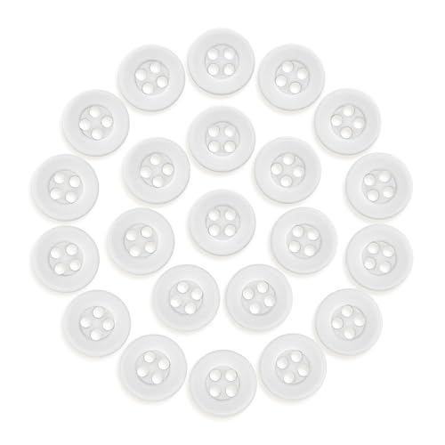 Boutons pour chemises uniformes 13mm haute résistance blanc x44