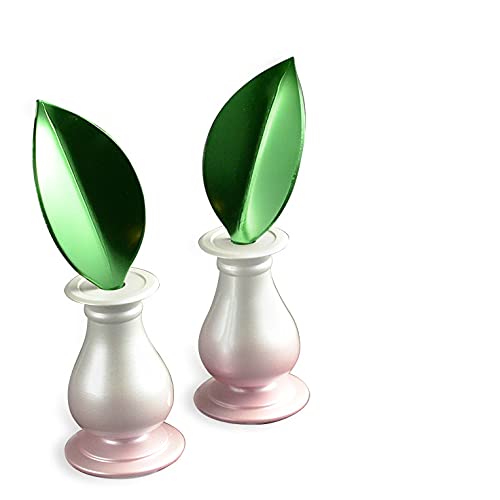 仏縁堂ブランド:樒の葉+花立セット【樒(しきみ)の葉:仰葉(あおば)一対+花立て パールピンク】仏壇・仏具 しきみ 常花 花立 華瓶 ミニサイズ