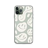 Phone Case Liquid Smiley Sage Green Compatible with iPhone 12 11 X Xs Xr 8 7 6 6s Plus Mini Pro Max Samsung Galaxy Note S9 S10 S20 Ultra Plus