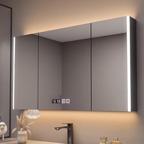 Amazon.co.jp: WJW 洗面所用 LEDライト付きミラーキャビネット, 110cm 