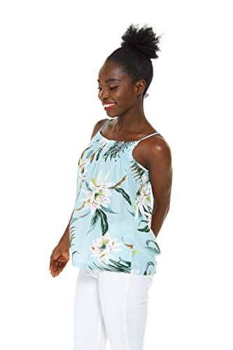 Image of Wispy Cereus Light Blue Family Matching Hawaiian Clothes | Family Matching Outfits • Soft Rayon Fabric • Tropical Floral Print • Vacation Ready • Luau Party Wear