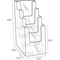 Dazzling Displays 4-Tier 4" x 9" Brochure Holder - Tri-Fold Brochure Display Stand - Clear Acrylic Brochure Holder for Office, Retail, and Trade Shows - Thumbnail 2